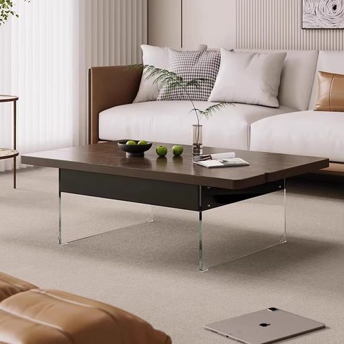 多功能折叠升降方形餐桌两用小户型二合一现代简约高级感悬浮茶几 - 图1