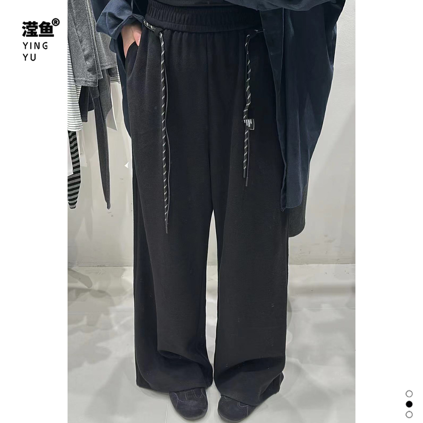 演曦 Y3311大码秋季带腰绳休闲长裤宽松高级感显瘦爆款百搭阔腿裤,淘宝优惠券,粉丝福利购,淘宝优惠卷