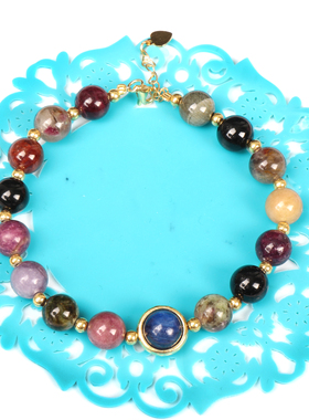 镀金配饰大方招财旺夫碧玺手链