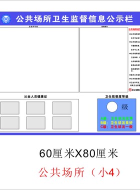 卫生公示栏PVC板高清标准pvc