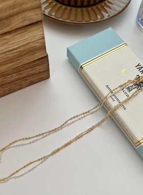 925纯银超闪车花圆珠项链女小众ins满天星珠光锁骨链素银项链链条