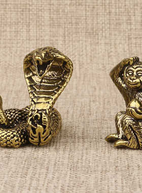 12属相虎兔鼠牛十二生肖摆件黄铜