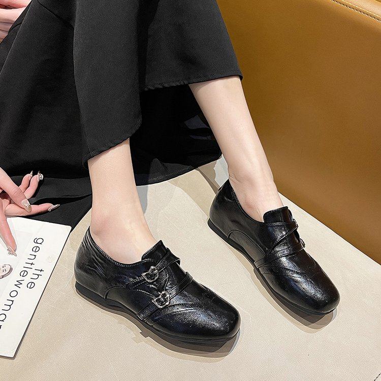 2026春季新款圆头粗跟内增高复古时尚气质皮带扣舒适百搭乐福单鞋,淘宝优惠券,粉丝福利购,淘宝优惠卷