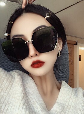 超大框方框无框偏光复古女