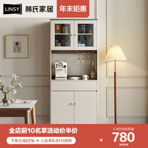 Lins Home Willpower Light Lavish Kitchen Cupboard Dining Side Cabinet Lockers Home Leaning Wall Cabinet Solid Wood Feet Living Room LU1T
