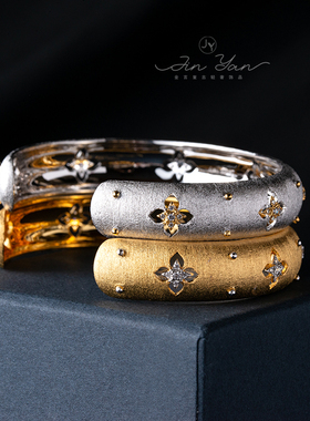 复古女S925银拉丝手镯