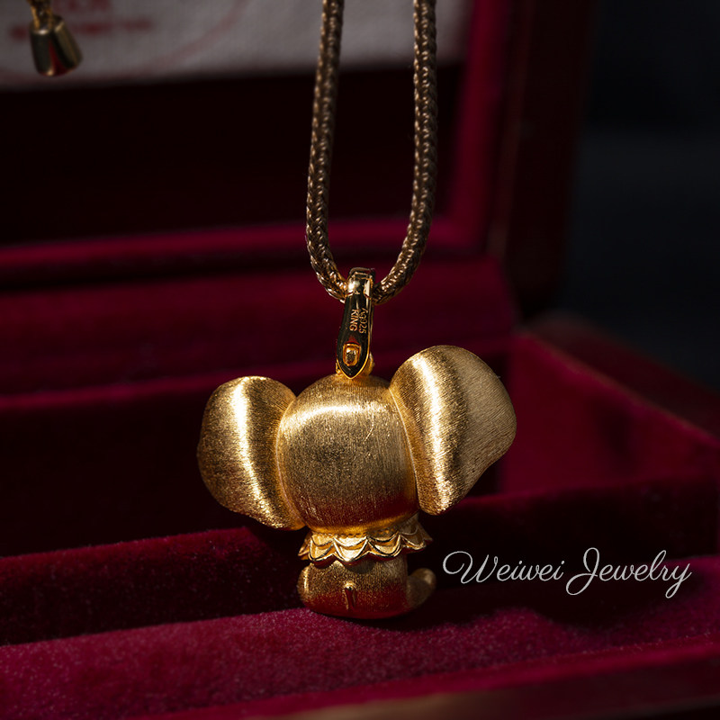 吉祥小飞象吊坠S925银镀金手工拉丝工艺如意大象吊坠项链毛衣链,淘宝优惠券,粉丝福利购,淘宝优惠卷