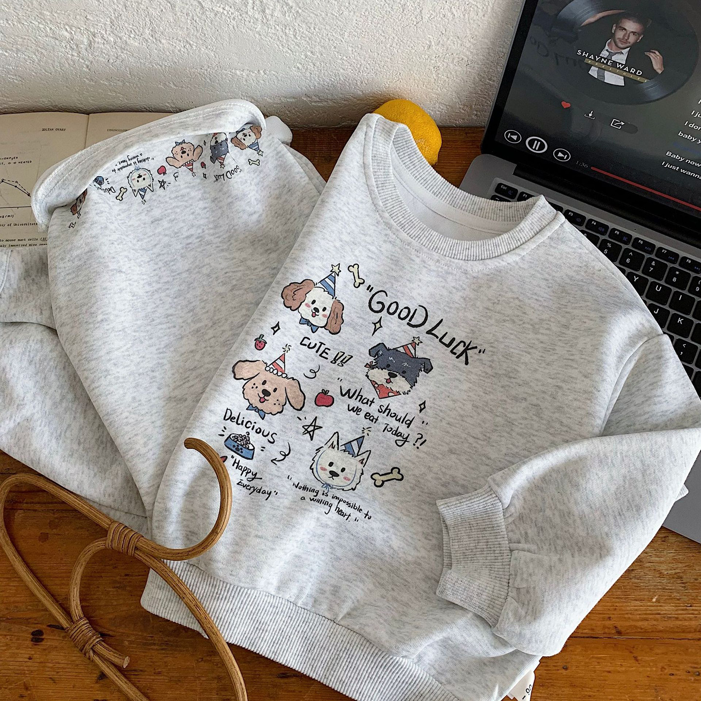 小童洋气卡通宽松卫衣两件套男女童2026春秋宝宝运动服儿童套装潮,淘宝优惠券,粉丝福利购,淘宝优惠卷