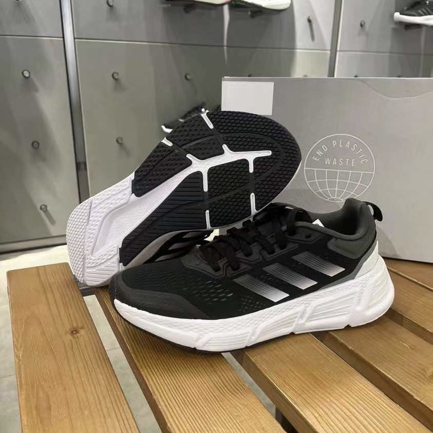 Adidas/阿迪达斯 Questar 男子新款黑白缓震运动跑步鞋 GZ0621 - 图0