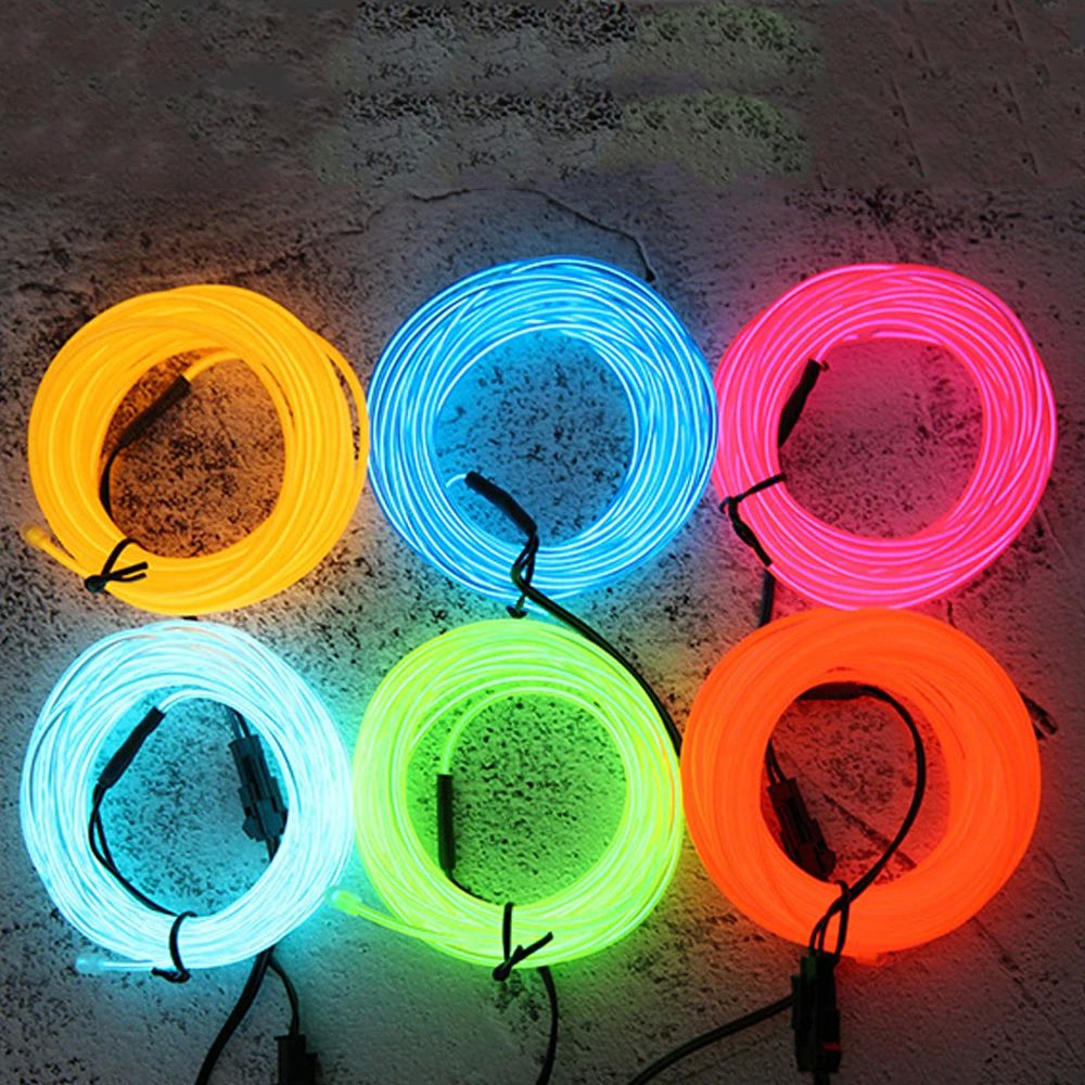 1m Glow EL Wire Neon Cable for Christmas Dance Party DIY Cos - 图0