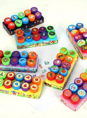 10PCS Cartoon Self-ink Stamps Toys Kids Halloween Party Favo