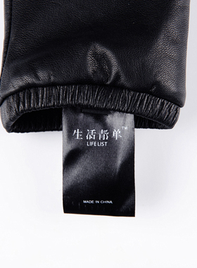 秋冬季黑色短款羊绒内里皮手套