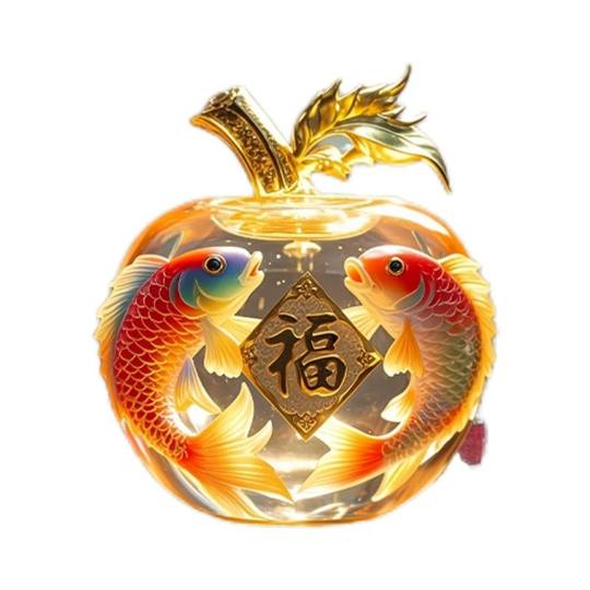 福字锦鲤苹果平安贴纸吉祥贴画车贴遮丑补疤贴饰冰箱门窗3d装饰画