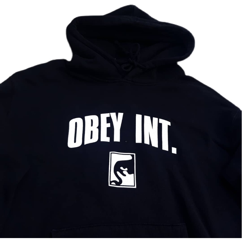 OBEY INT美潮高街hiphop慵懒风小众Vintage连帽卫衣潮牌那女款-图0