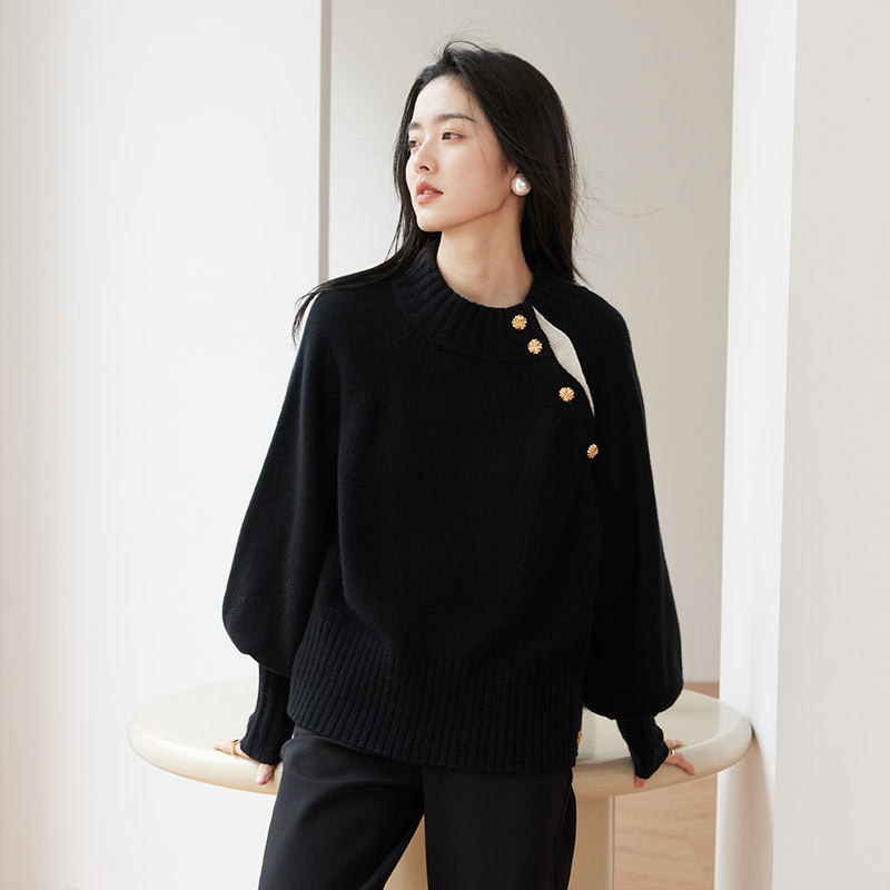 思诺芙德羊绒衫女秋冬新款黑色纯山羊绒厚好看毛衣康赛妮针织衫,淘宝优惠券,粉丝福利购,淘宝优惠卷