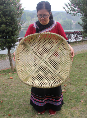 竹编竹筛子晒东西手工竹寺佬簸箕