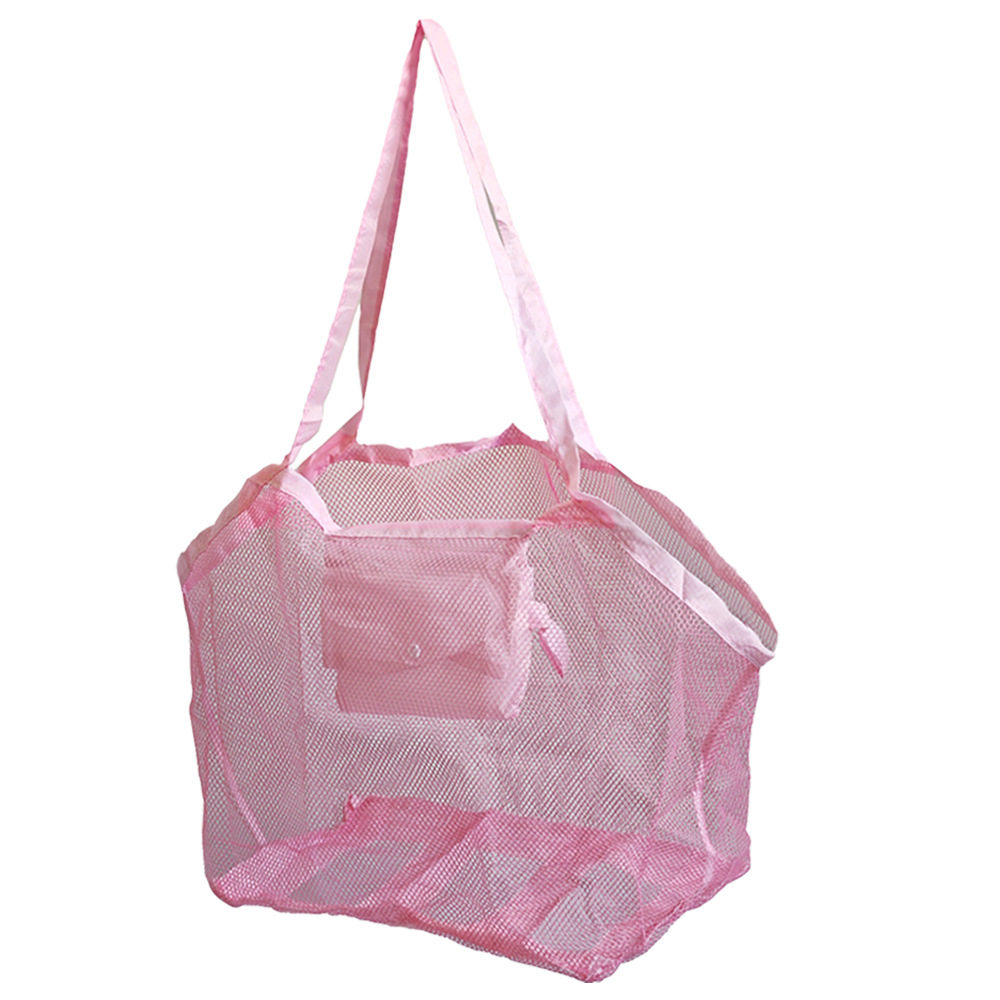 Beach toy storage bag mesh bag children's toy bag travel beach bag seaside storage bag large capacity folding bag