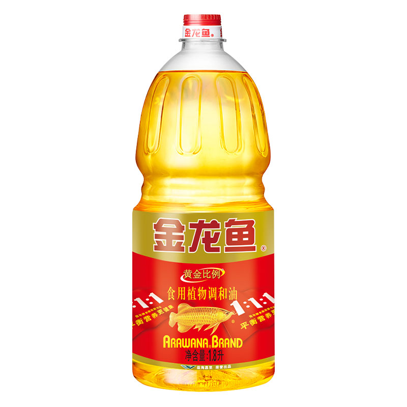 金龙鱼食用油1.8L/900ml黄金比例调和油浸出健康油植物油家用送-图1