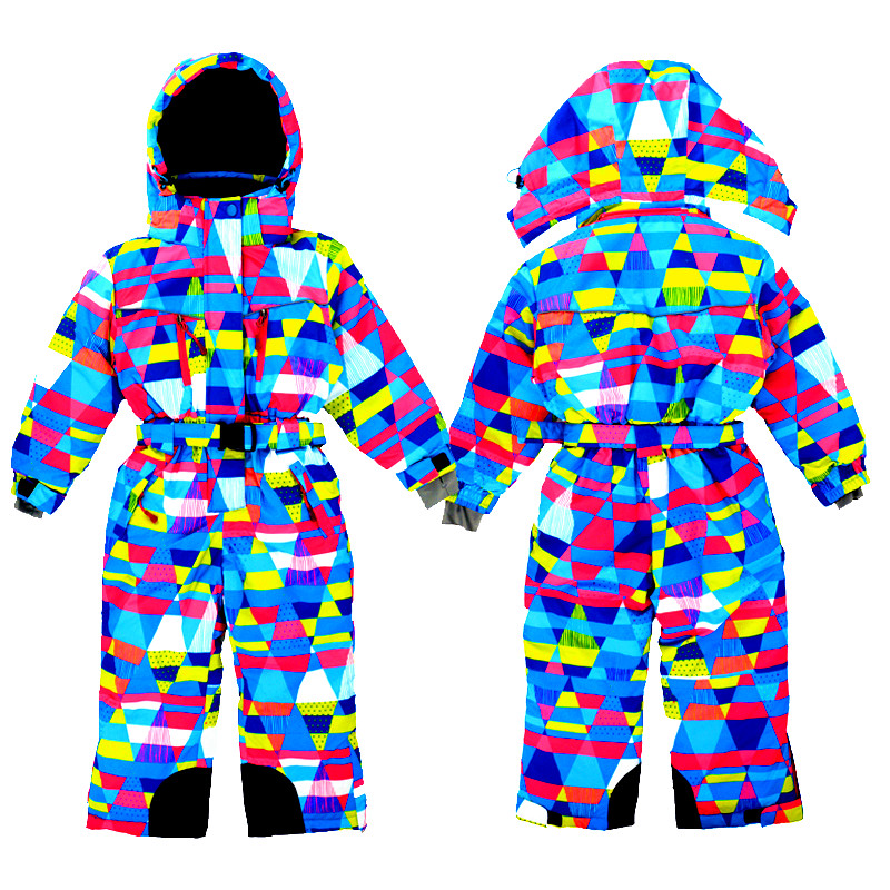 儿童冬季户外连体衣滑雪服防风防雪水加绒加厚雪乡滑雪装备连体服