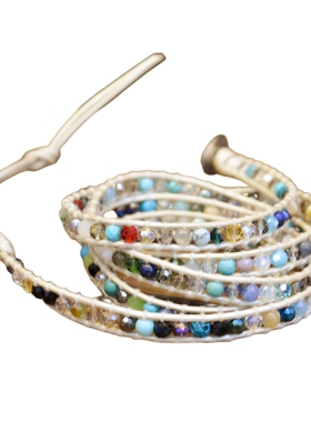 VIKIKO白色混搭五圈皮绳手链