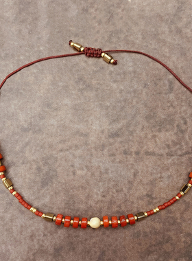 VIKIKO红色天然珍珠细女生小手链