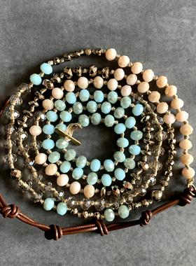 VIKIKO女生天然黑胆石缠绕手链