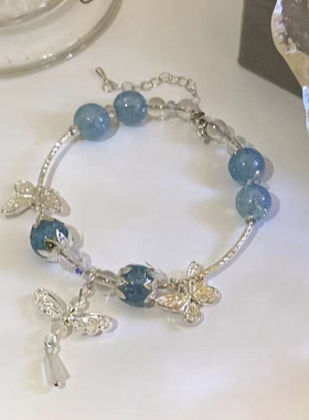 超仙蝴蝶玉碎手链女小众