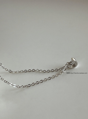 999足银原创迷你小月亮项链