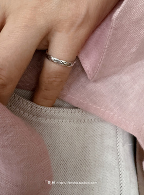 925纯银复古做旧风格菱格尾戒