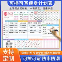 Weight Loss Calendar Disciplined God Instrumental Beats Card Program Records This Plan Table Wall Stickers Body Weight Record Table Slimming Supervision