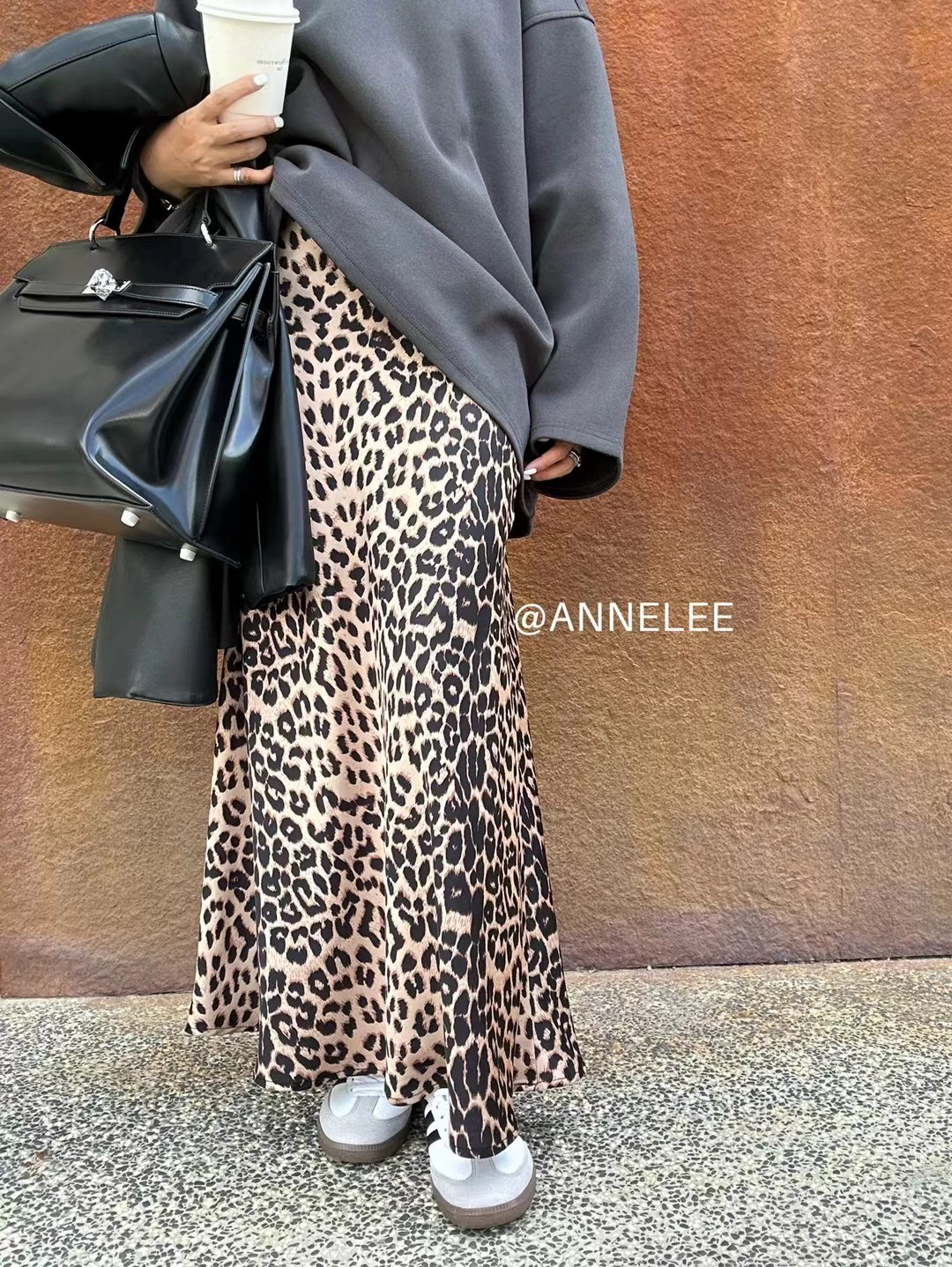 韩国东大门a字半身裙梨型身材遮胯高腰显瘦包臀鱼尾裙复古豹纹裙 - 图3