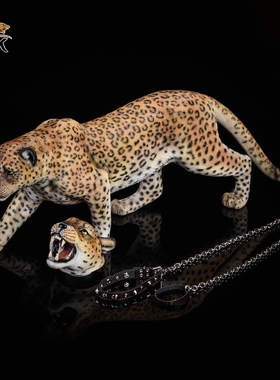 黑豹模型仿真高端双头动物树脂