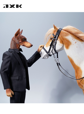 JXK1/6美国花马仿真高端动物模型树脂骏马摆件工艺品可搭配兵人偶