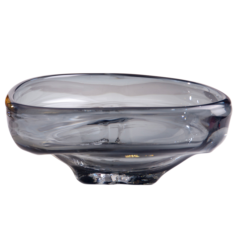 麦帛简约现代琥珀色灰色透明玻璃异形果盘客厅桌面茶几电视柜装饰 - 图3