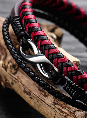 欧美风百搭简单大方配饰编织皮绳