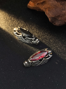 欧美复古龙头吊坠男六芒星钛钢项链潮人嘻哈挂件个性毛衣链配饰品