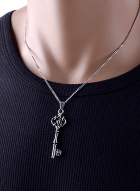 网红钥匙项链男长款女装饰品复古