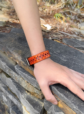 复古几何镂空皮手链可调节