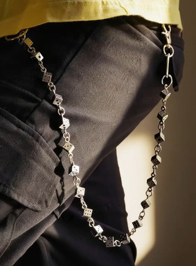 复古朋克嘻哈风金属骰子裤链配饰个性腰链女包包挂链潮男欧美高街