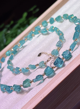 帕拉伊巴蓝碧玺项链手链18k金设计碧玺原石女生日礼物妈妈节礼物