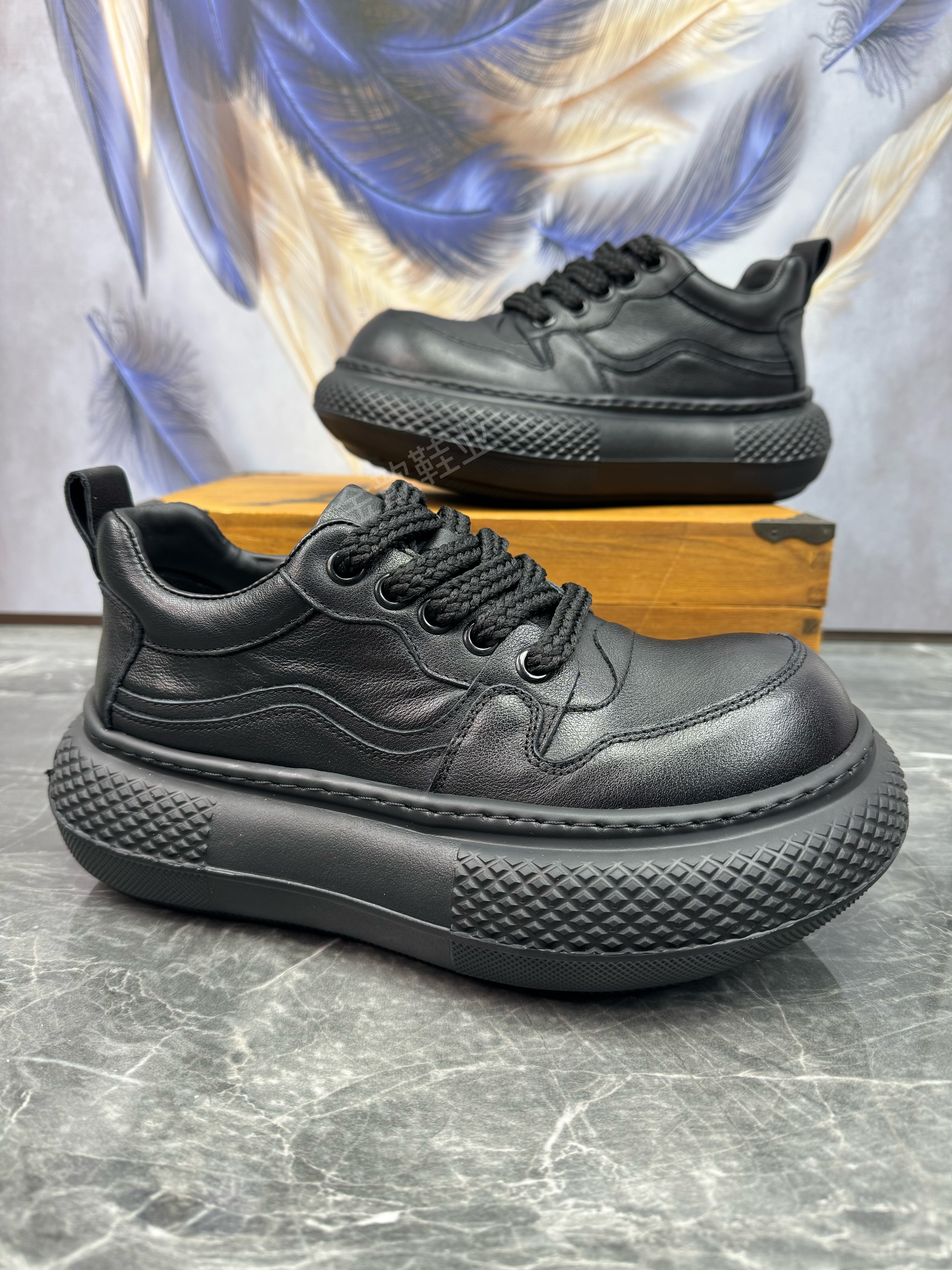 男鞋2026春季新款头层牛皮轻便厚底增高真皮透气潮流休闲大头皮鞋,淘宝优惠券,粉丝福利购,淘宝优惠卷