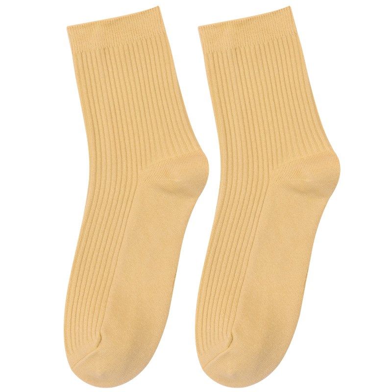 秋冬季纯色中筒不掉色纯棉休闲女袜 水晶天空短袜/打底袜/丝袜/美腿袜