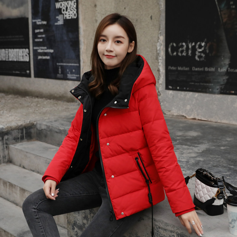 红色短款羽绒服女冬季女款2025新款小个子大红色修身加厚女士外套,淘宝优惠券,粉丝福利购,淘宝优惠卷