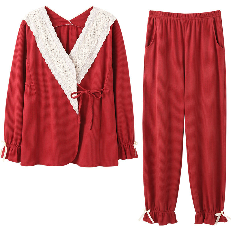 马克公主情侣春秋纯棉长袖新婚睡衣 马克公主睡衣/家居服套装