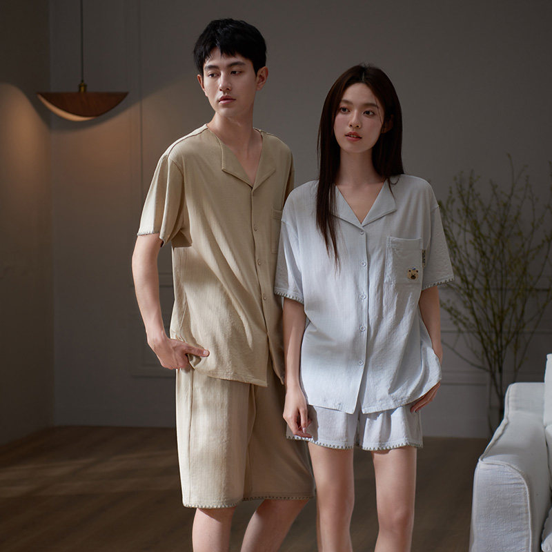 马克公主情侣睡衣女夏新款多巴胺甜美纯棉短袖男生可爱小熊家居服,淘宝优惠券,粉丝福利购,淘宝优惠卷