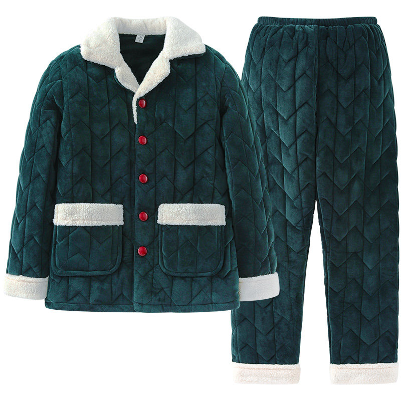 马克公主睡衣男士秋冬款冬季加厚加绒三层夹棉珊瑚绒保暖棉袄套装,淘宝优惠券,粉丝福利购,淘宝优惠卷