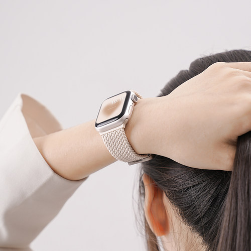 适用苹果手表表带11新款S12/iwatch10尼龙S9编织applewatch9磁吸ultra2运动S8表带iwatch男s7透气se女款6高级 - 图0