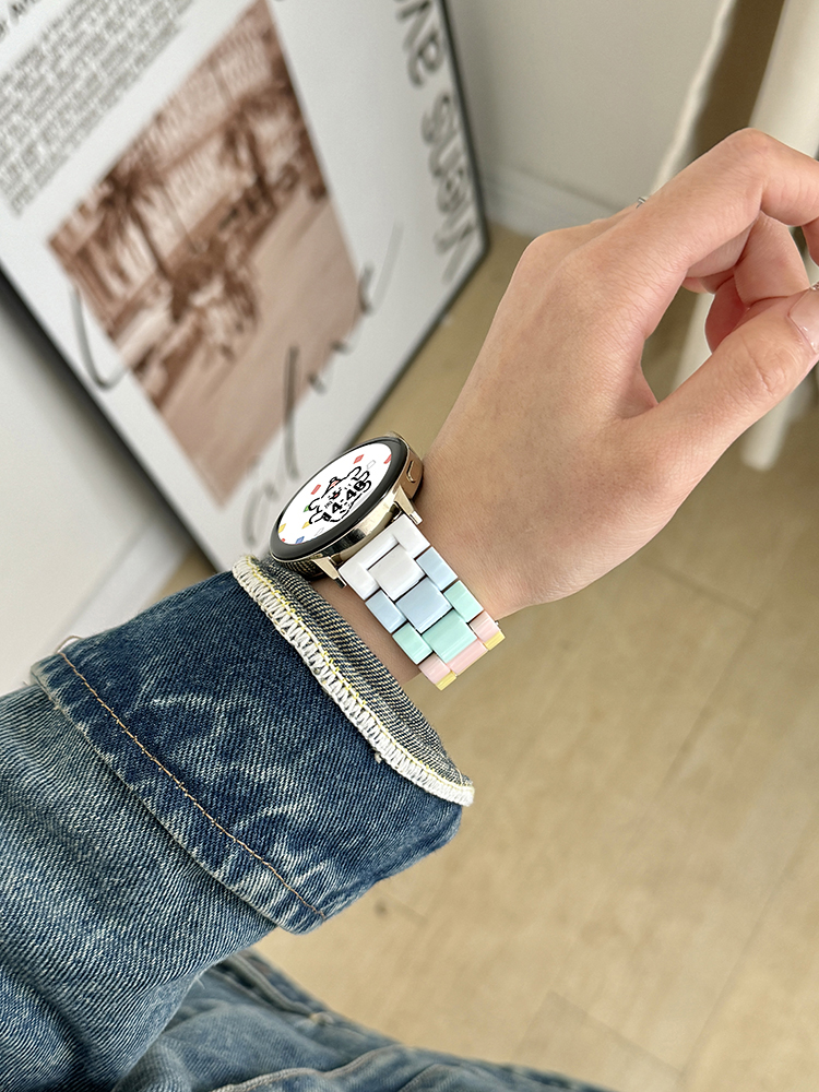 适用小米手表表带s3新款watchS4树脂S1pro七彩糖果color2女生高级感华米GTS4手表Amazfit Balance GTR4/3腕带 - 图1