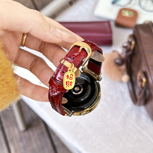 【招财纳福】适用于华为gt6表带新年红watch5竹节纹真皮女款时尚gt5Pro手腕带YS运动智能荣耀手表5Pro定制冬 - 图2