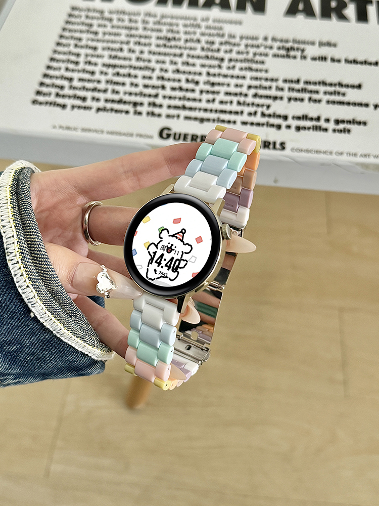 适用小米手表表带s3新款watchS4树脂S1pro七彩糖果color2女生高级感华米GTS4手表Amazfit Balance GTR4/3腕带 - 图0